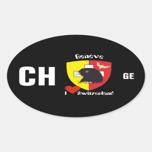Pegatina Ovalada Suiza Suisse Svizzera Svizra Switzerland pegamento