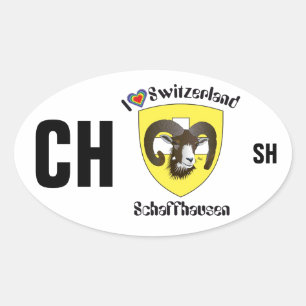 Pegatina Ovalada Suiza Suisse Svizzera Svizra Switzerland pegamento