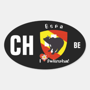 Pegatina Ovalada Suiza Suisse Svizzera Svizra Switzerland pegamento