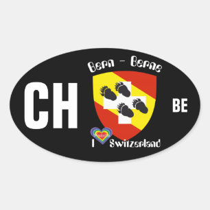 Pegatina Ovalada Suiza Suisse Svizzera Svizra Switzerland pegamento