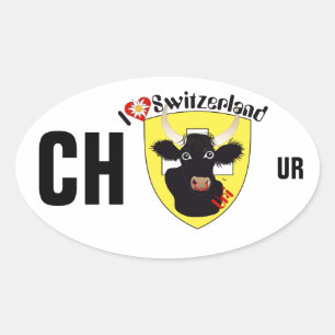 Pegatina Ovalada Suiza Suisse Svizzera Svizra Switzerland pegamento