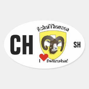 Pegatina Ovalada Suiza Suisse Svizzera Svizra Switzerland pegamento