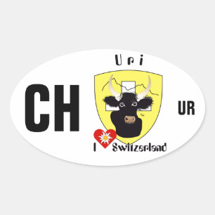 Pegatina Ovalada Suiza Suisse Svizzera Svizra Switzerland pegamento