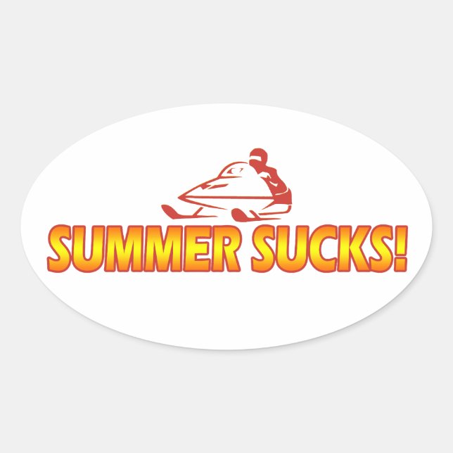 Pegatina Ovalada Summer Sucks (Anverso)