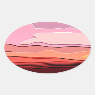 PEGATINA OVALADA SUNSETS