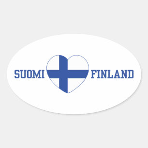 PEGATINA OVALADA SUOMI FINLAND PERSONALIZADOS PEGATINAS