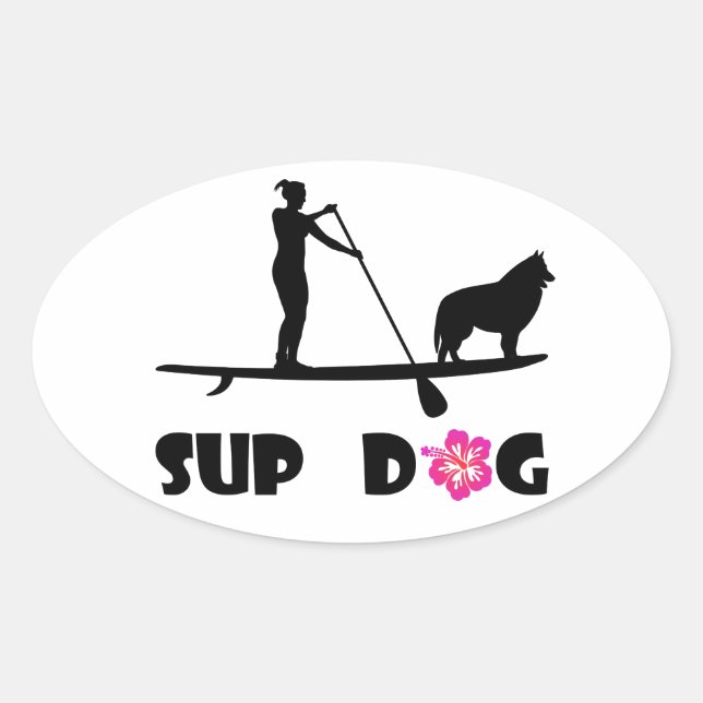 Pegatina Ovalada SUP Dog (Anverso)