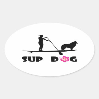Pegatina Ovalada SUP Dog