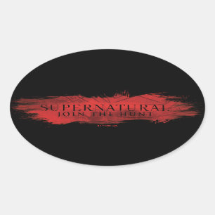 Pegatina Ovalada Supernatural "Únete a la cacería"