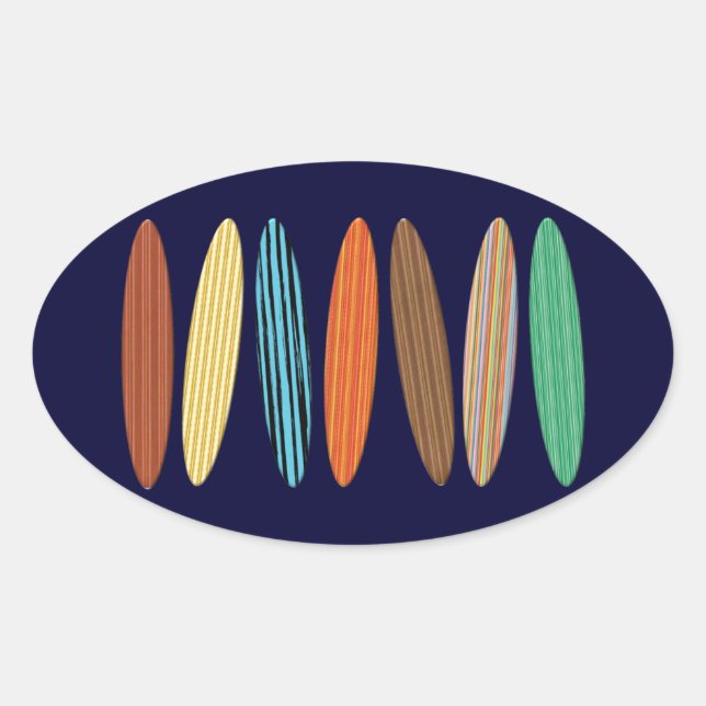 Pegatina Ovalada Surfboards (Anverso)