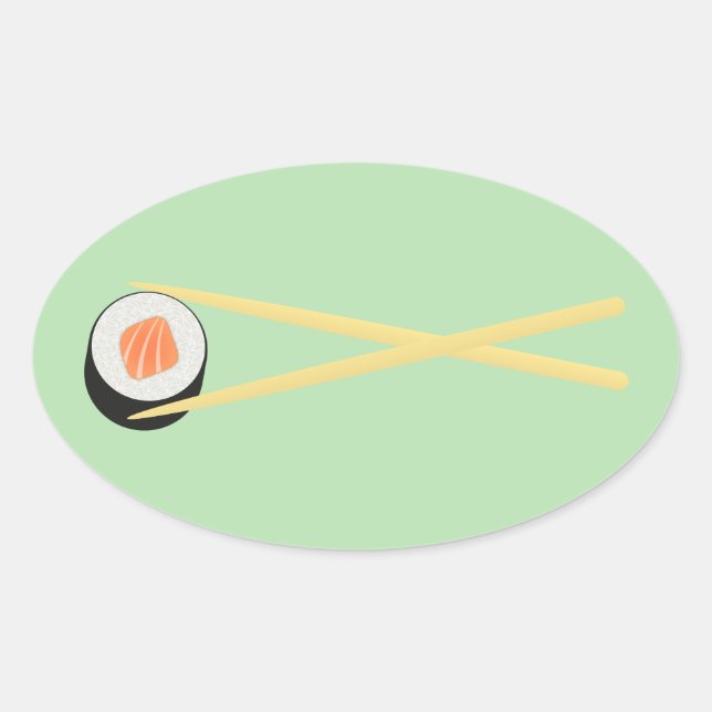Pegatina Ovalada Sushi perfecto I (Anverso)