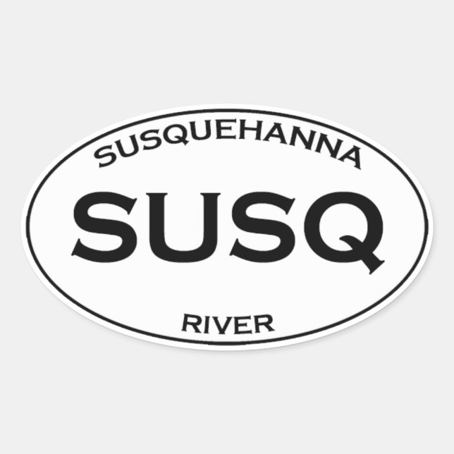 Pegatina Ovalada SUSQ - Río Susquehanna (Anverso)