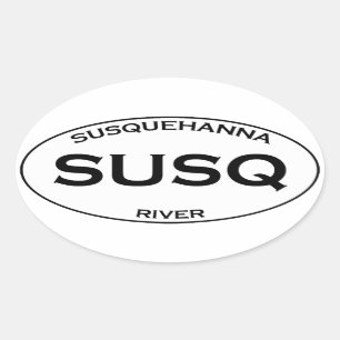 Pegatina Ovalada SUSQ - Río Susquehanna