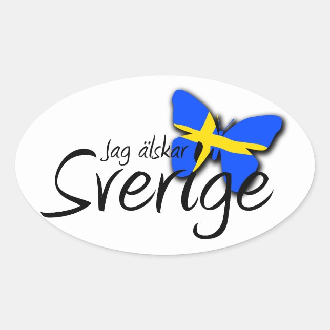 Pegatina Ovalada Sverige (Anverso)
