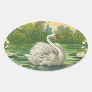 Pegatina Ovalada Swan