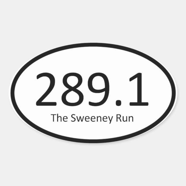 Pegatina Ovalada Sweeney Run - 289,1 (Anverso)