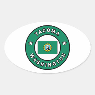 Pegatina Ovalada Tacoma Washington