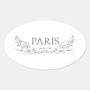 Pegatina Ovalada T'aime de PARÍS Je (te quiero)
