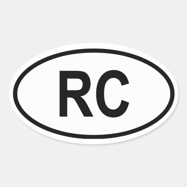Pegatina Ovalada Taiwan "RC" (Anverso)