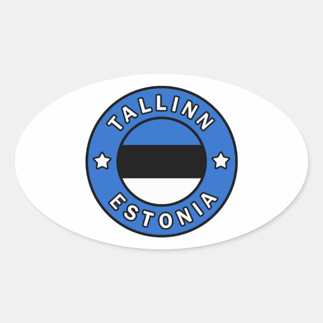 Pegatina Ovalada Tallín Estonia (Anverso)