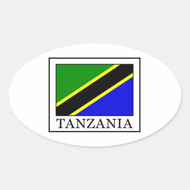 Pegatina Ovalada Tanzania (Anverso)