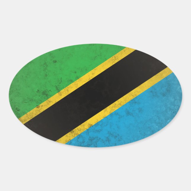 Pegatina Ovalada Tanzania (Anverso)