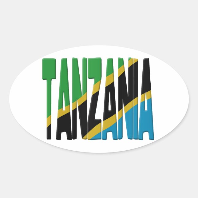 Pegatina Ovalada Tanzania flag (Anverso)
