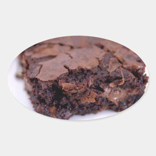Pegatina Ovalada Tasty Brownie (Anverso)