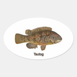 Pegatina Ovalada Tautog (pez negro)
