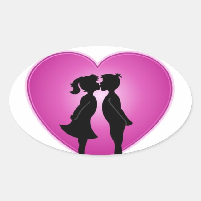 Pegatina Ovalada Te Amo (Anverso)