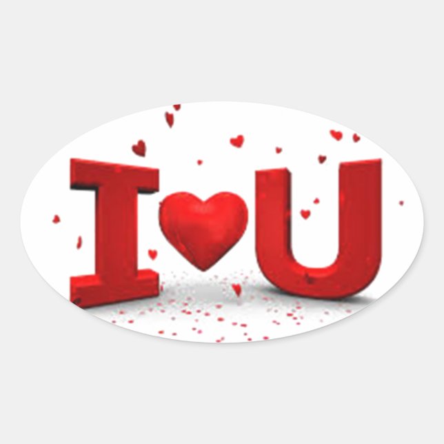 Pegatina Ovalada Te amo (Anverso)