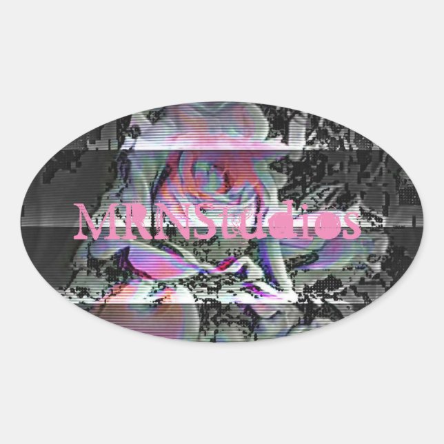 Pegatina Ovalada Techno Bouquet      (Anverso)