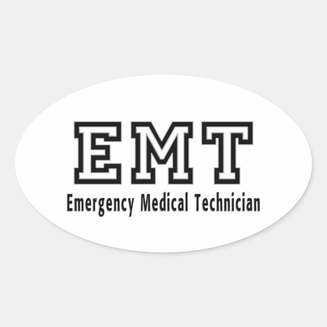 Pegatina Ovalada Técnico Médico de Emergencia (Anverso)