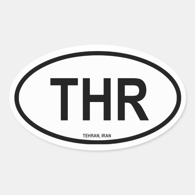Pegatina Ovalada Teherán "THR" (Anverso)