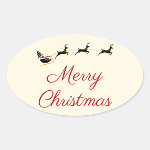 Pegatina Ovalada Tema I de los Navidades