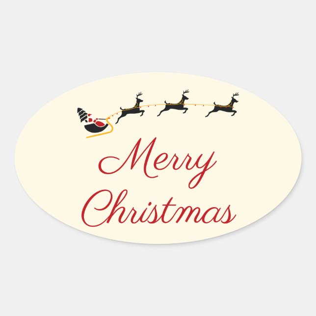 Pegatina Ovalada Tema I de los Navidades (Anverso)