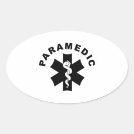 Pegatina Ovalada Tema paramédico