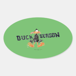 Pegatina Ovalada "Temporada de pato" DAFFY DUCK™ desintegrado