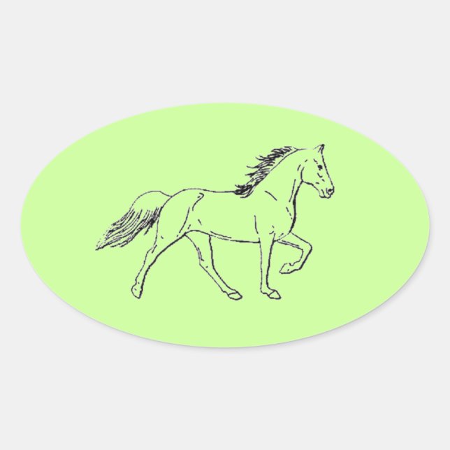 Pegatina Ovalada Tennessee Walking Horse (Anverso)