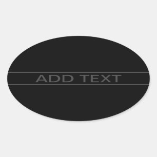 Pegatina Ovalada Texto personalizable Negro moderno en negrita y