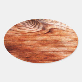 Pegatina Ovalada Textura de grano de madera