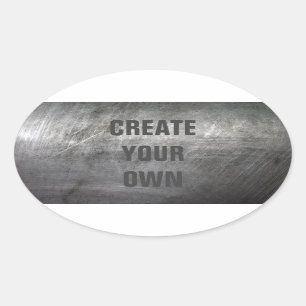 Pegatina Ovalada Textura metalizado cepillada rasguñada