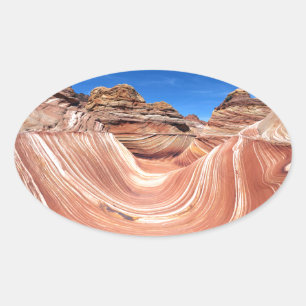 Pegatina Ovalada The Wave, Coyote Butte North Vermillion Cliffs,