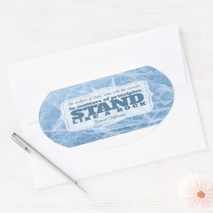 Pegatina Ovalada Thomas Jefferson cita Inspiradora "Principio"