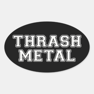 Pegatina Ovalada Thrash Metalizado