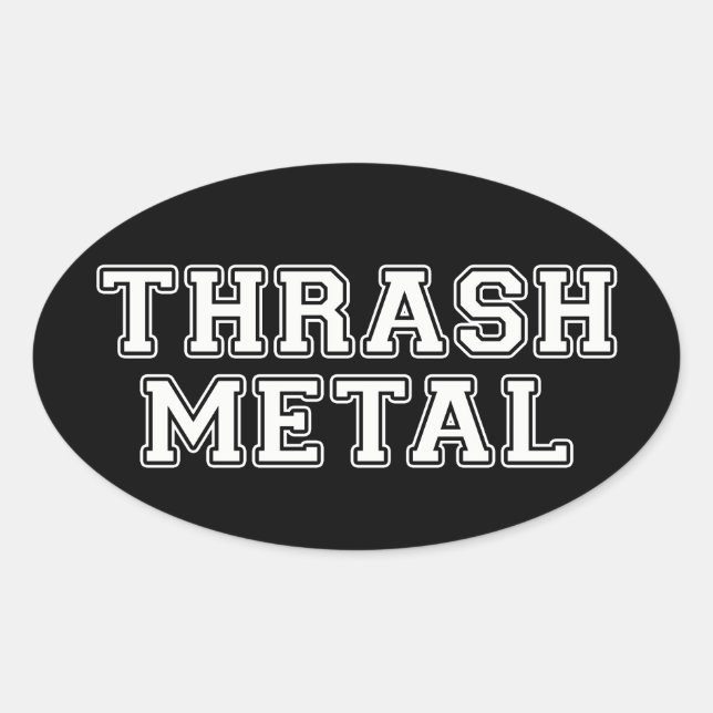 Pegatina Ovalada Thrash Metalizado (Anverso)