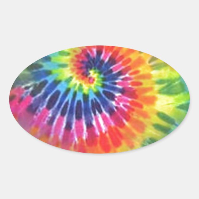 Pegatina Ovalada Tie Dye (Anverso)