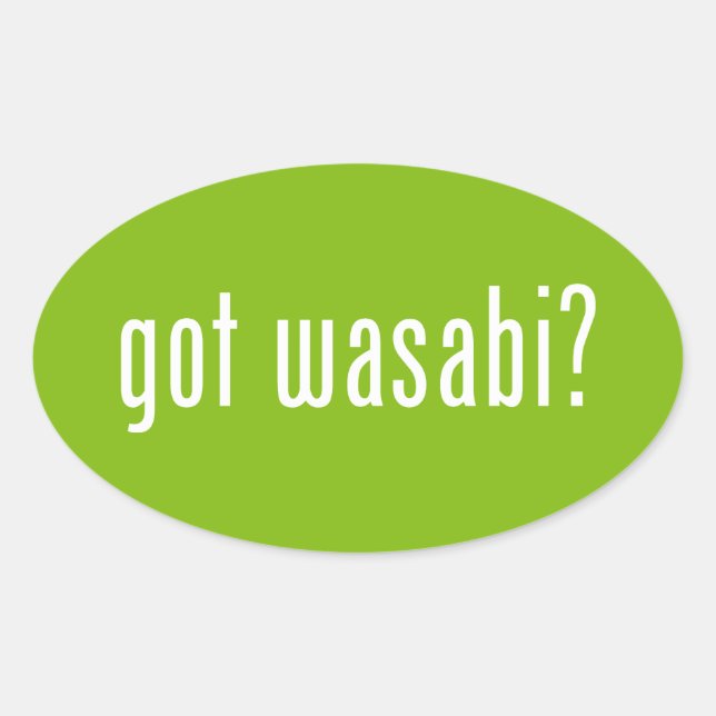 Pegatina Ovalada ¿tiene wasabi? (Anverso)