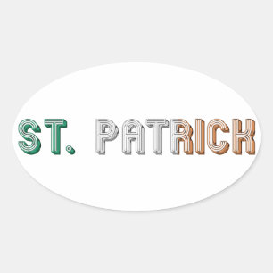 Pegatina Ovalada Tipografía de St. Patrick Ireland
