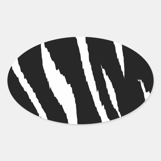 Pegatina Ovalada Tiras blancas y negras (Anverso)